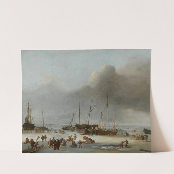 Ice-skating on the Eastern Docks of Amsterdam by Hendrick Jacobsz. Dubbels