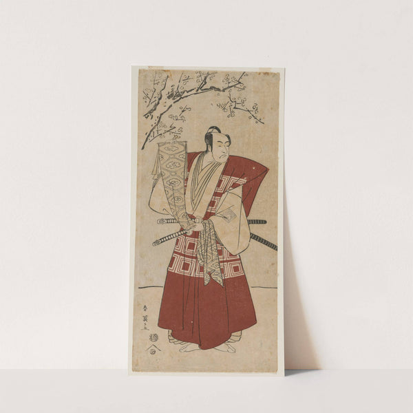 Ichikawa Monnosuke II as a Lord Holding a Banner by Katsukawa Shun'ei