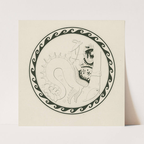 Ichthyomorphic Neree crowned with marine plants and dressed in a rich Asiatic tunic (1844 - 1861) by Louis Petit