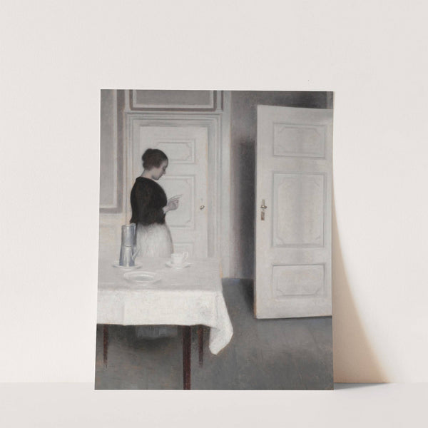 Ida Reading A Letter by Vilhelm Hammershøi