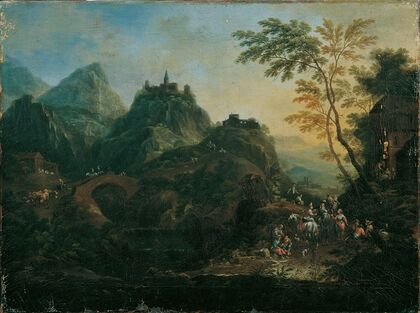 Ideale Berglandschaft mit Brücke