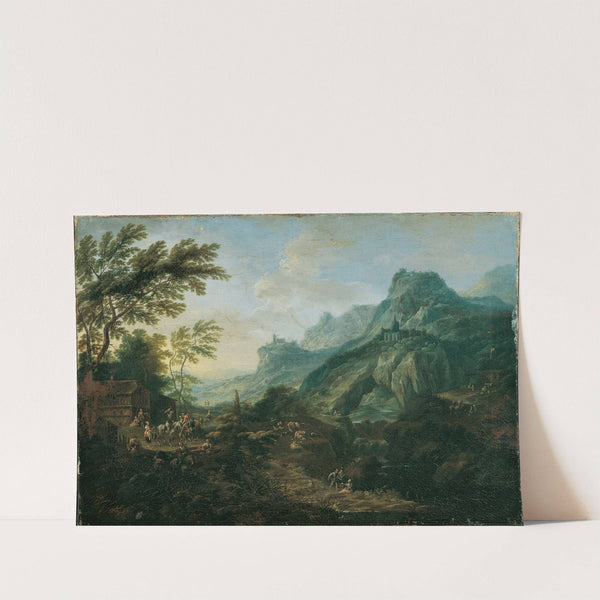 Ideale Berglandschaft mit Gehöft by Maximilian Joseph Schinnagl