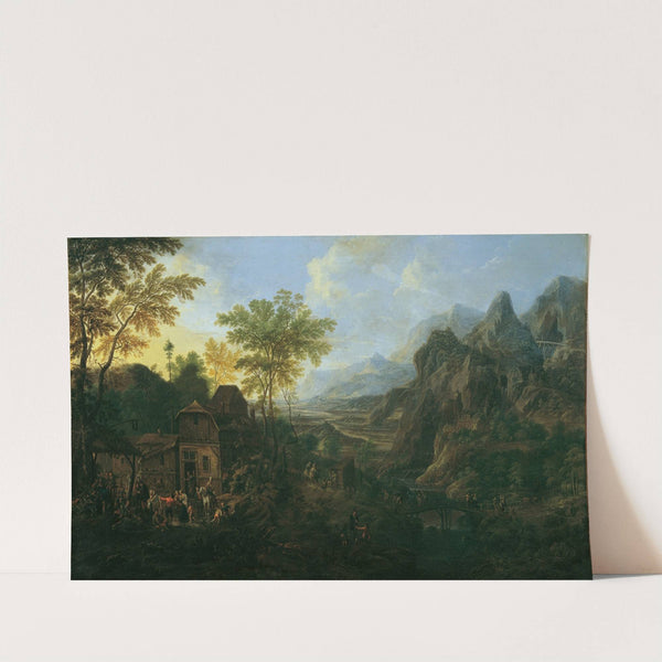 Ideale Landschaft mit Bauernkirmes by Josef Orient