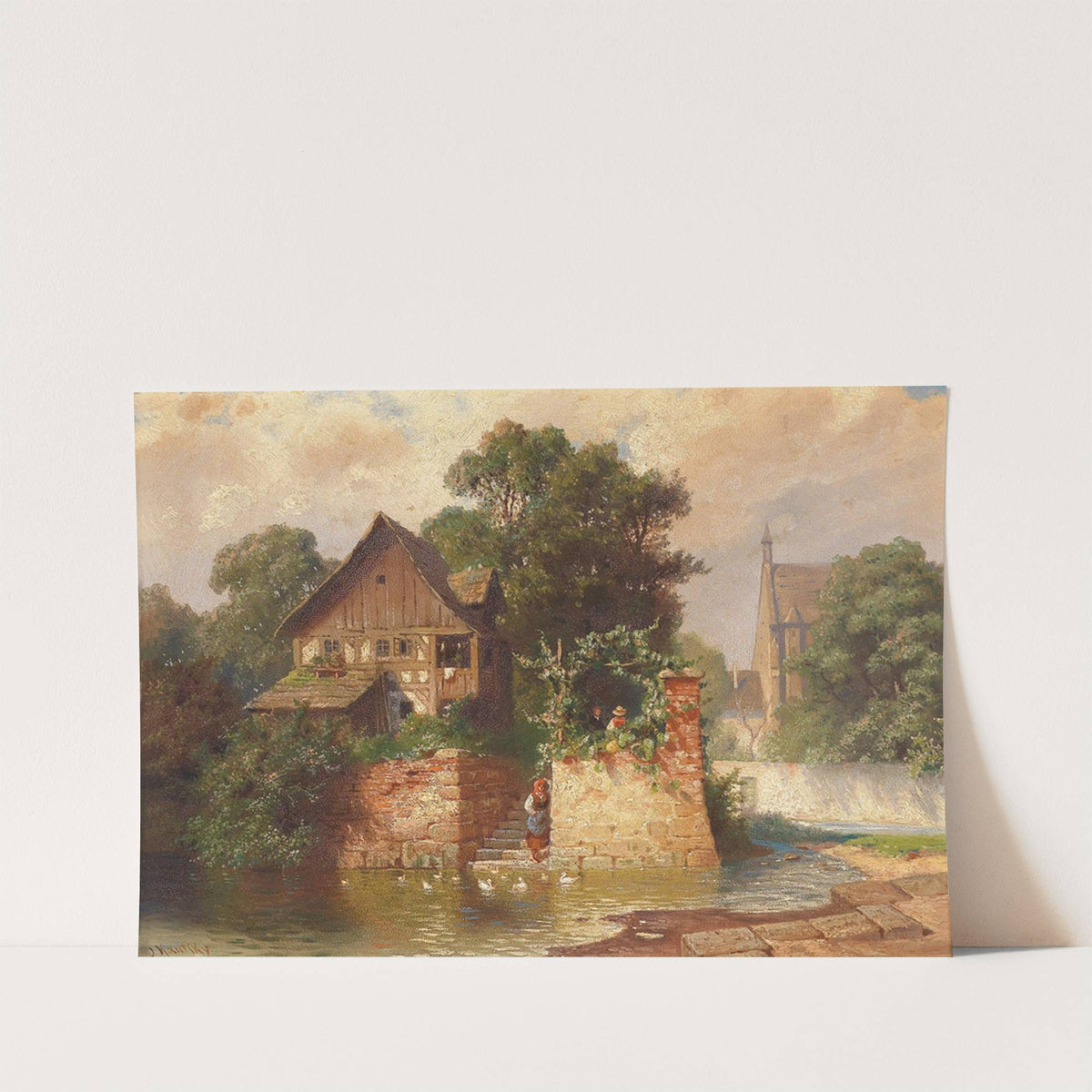 Idylle am Stadtgraben by Johann Kautsky