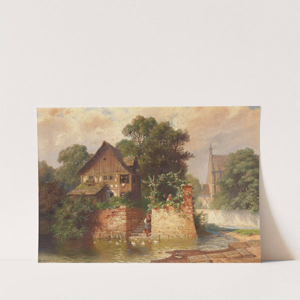 Idylle am Stadtgraben by Johann Kautsky