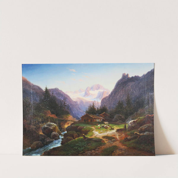 Idylle auf der Alm mit Blick auf den Dachsteingletscher by Joseph Heicke