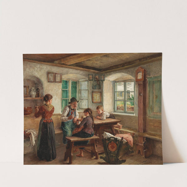 Idyllic Family Scene in the Parlour by Arthur Hutschenreuther
