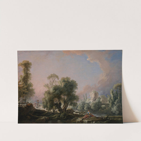 Idyllic Landscape with Woman Fishing (1761) by François Boucher