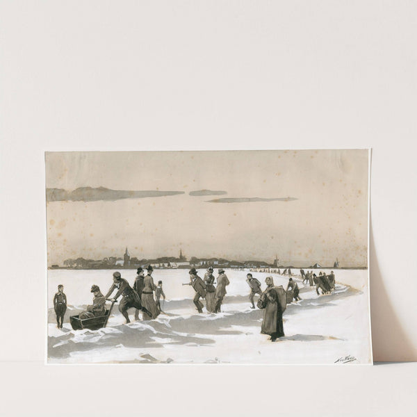 Ijsplezier op de Gouwzee bij Monnikendam by Nicolaas van der Waay