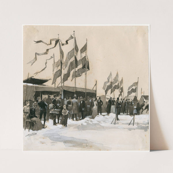 Ijstentjes op de Gouwzee bij Monnikendam (1890) by Nicolaas van der Waay