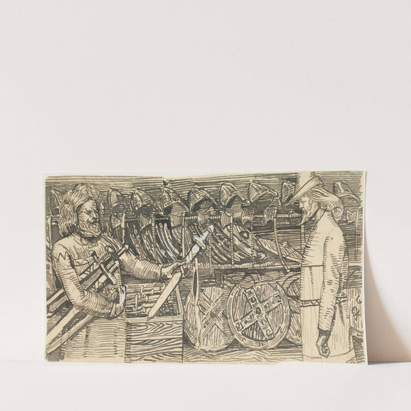 Illustrasjon til ‘Olav den helliges saga’ i Snorre Sturlason, Kongesagaer, Kristiania 1899 (1895-1899) by Christian Krohg