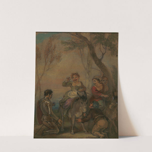 Illustration for Don Quixote (with figures on a donkey) by Robert Smirke