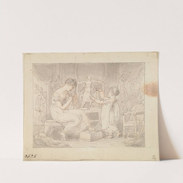 Illustration for The New Doll; Sewing Clothes for the Doll by Edward Francis Burney