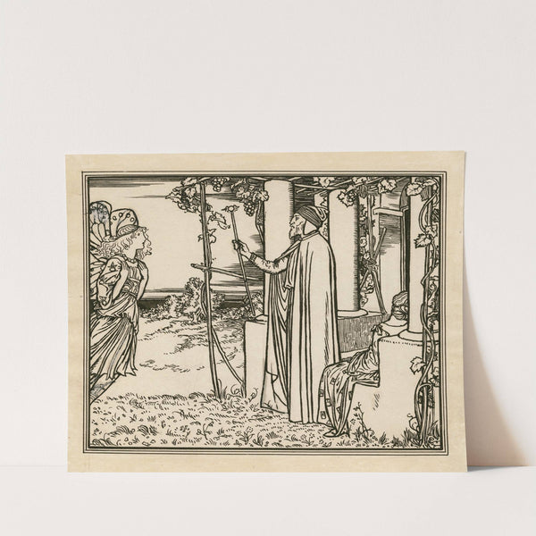 Illustration to act 1, scene 2 of the Tempest, Ariel and Prospero (1900) by Robert Anning Bell