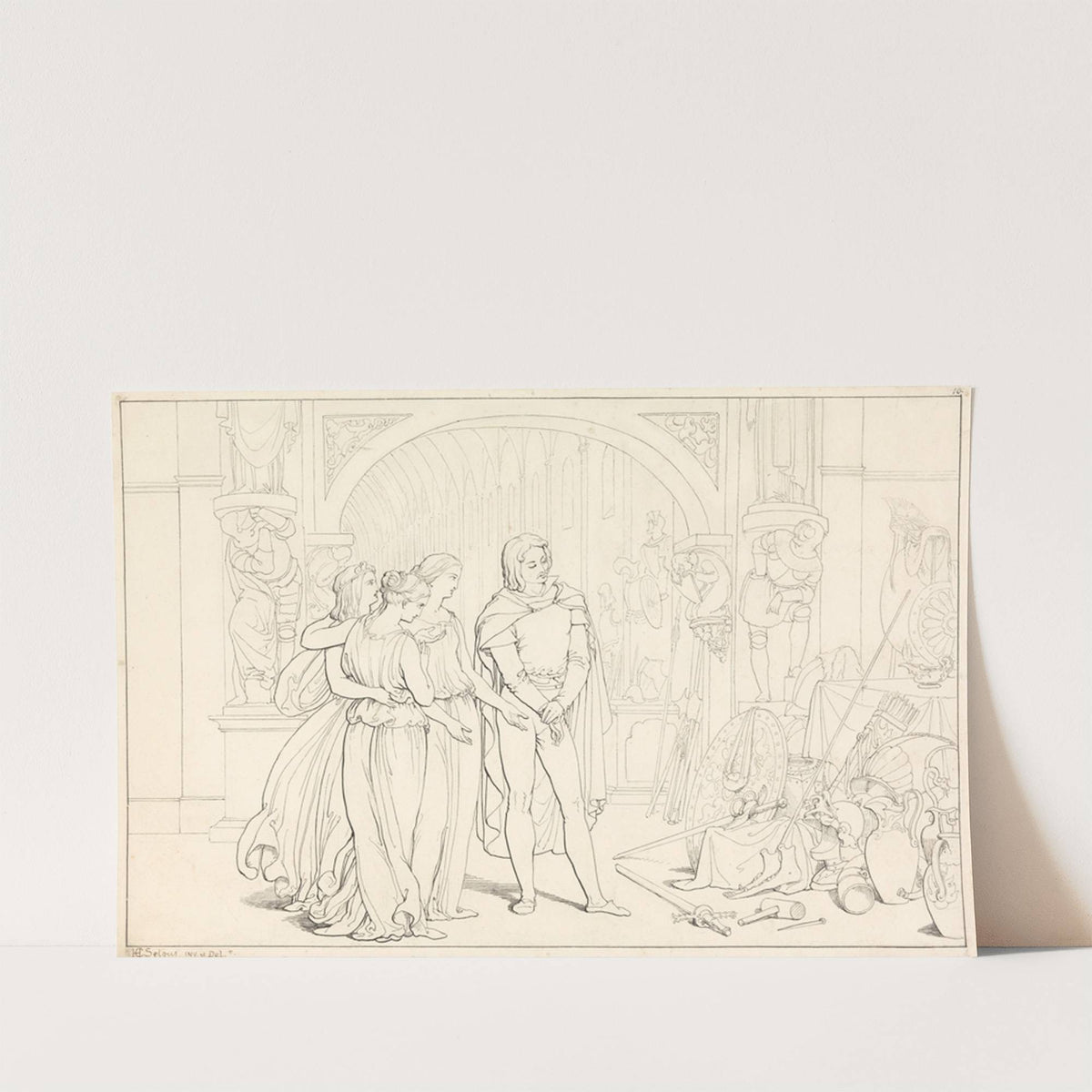 Illustration to Pilgrim's Progress, 10. (The Pilgrim in the Armory) by Henry Courtney Selous