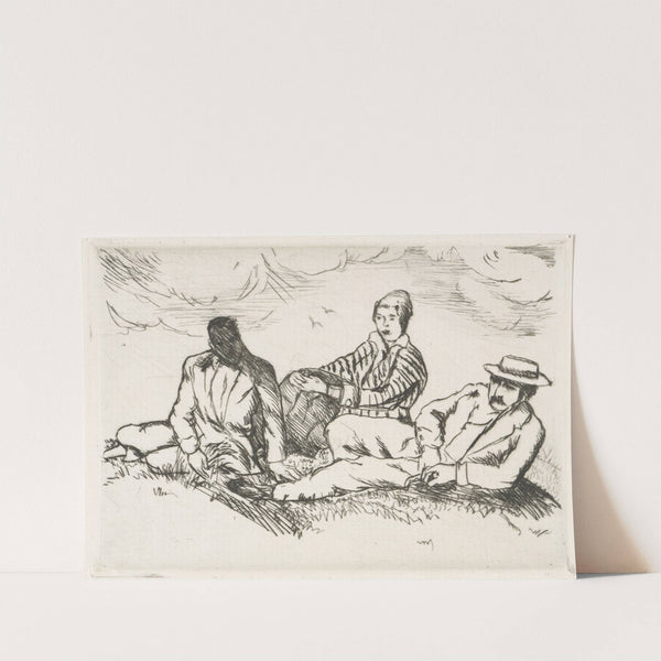 Im Freien (Robert Walser mit Frau und einem Bekannten) (1909-1915) by Rudolf Grossmann