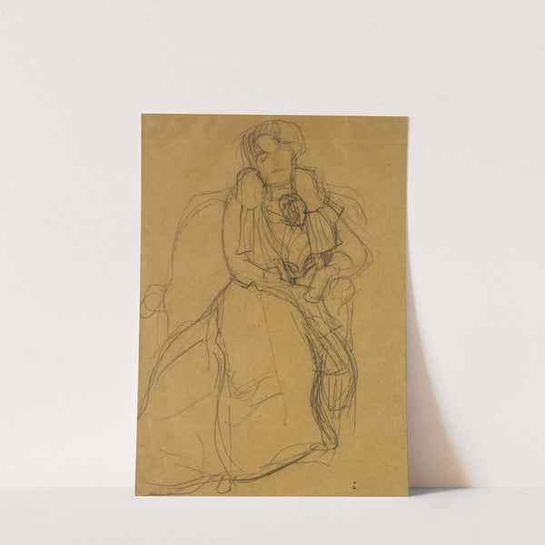 Im Lehnstuhl sitzend von vorne (Seated in an Armchair Seen Head-On) by Gustav Klimt