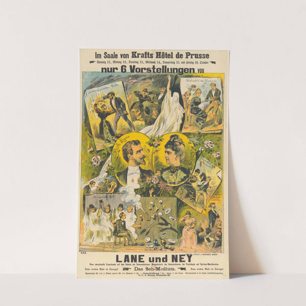 Im Saale von Krafts Hôtel de Prusse … nur 6 Vorstellungen von Lane und Ney (1890-1900) by J. Weiner