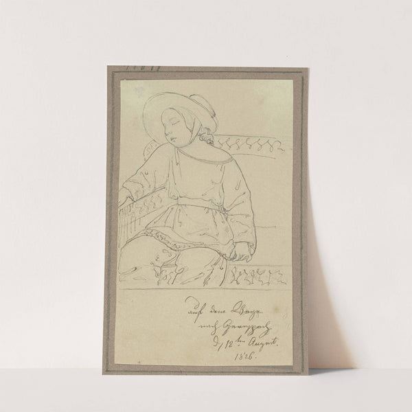 Im Sitzen eingeschlafenes Kind am 12. August 1826 auf dem Weg nach Grenzach (1826) by Marie Ellenrieder