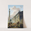 Imaginary View of Rome with Equestrian Statue of Marcus Aurelius, the Column of Trajan and a Temple by Hubert Robert