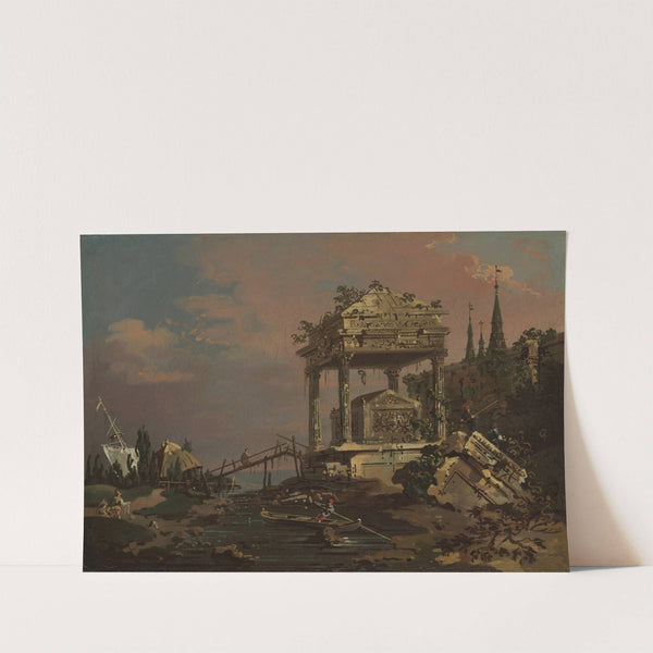 Imaginary View with a Tomb by the Lagoon by Canaletto