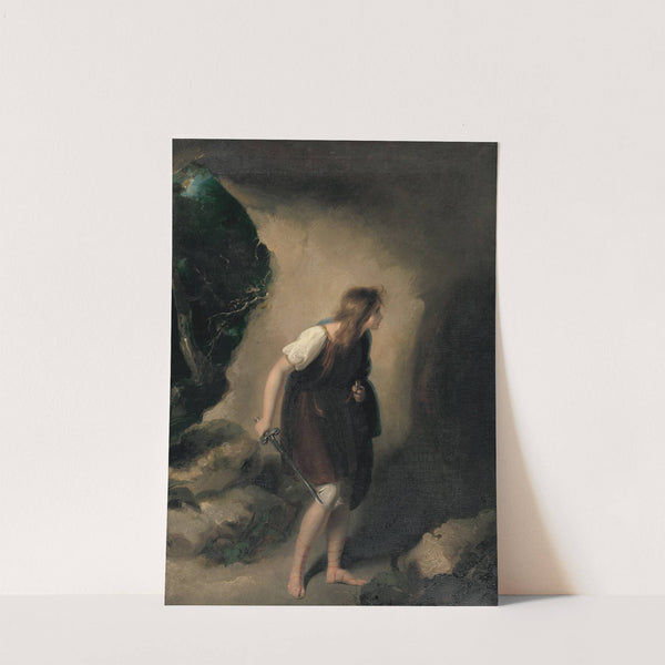 Imogen Entering the Cave of Belarius, (Cymbeline, Act III, Scene VI) (1795) by Richard Westall
