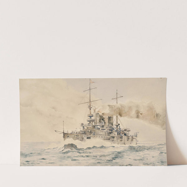 Imperial and Royal Battleship of the SMS Erzherzog Karl Class in full sail (1939) by August von Ramberg
