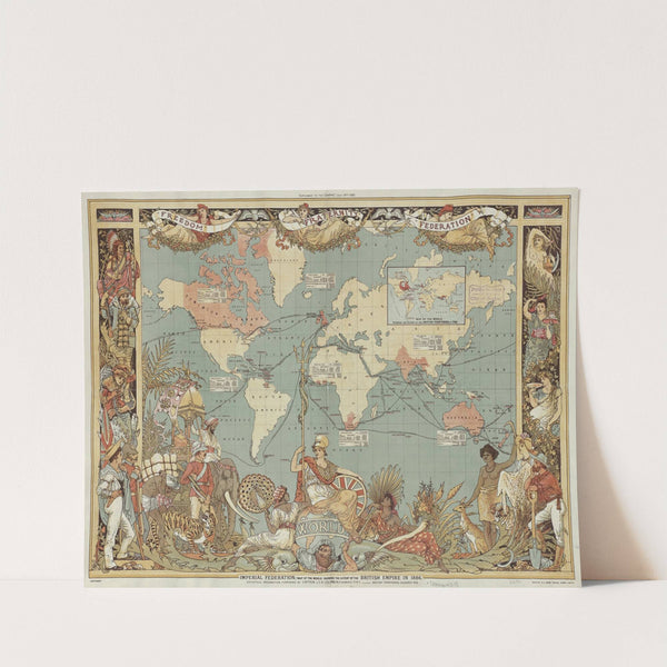 Imperial Federation, Map of the World Showing the Extent of the British Empire in 1886 (1886) by Walter Crane