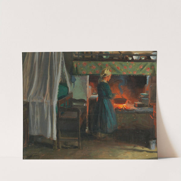 In a Dutch Farmhouse Kitchen by Carl Theodor von Blaas