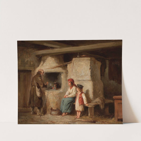 In a peasant cottage by Henryk Pillati
