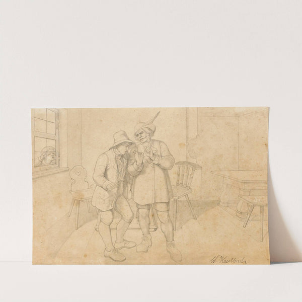 In der Wirtsstube (Ein junger Mann wird zum Kartenspiel verführt) by Wilhelm Trübner