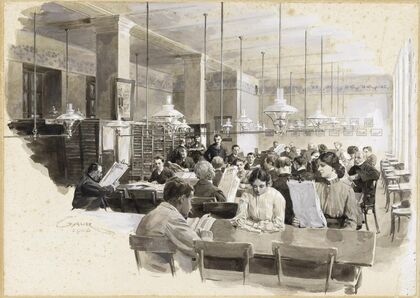 ‘In einem Lesesaal’ – Leserinnen und Leser im Volksheim Ottakring (1906)