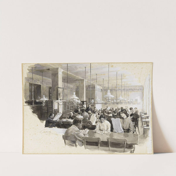 ‘In einem Lesesaal’ – Leserinnen und Leser im Volksheim Ottakring (1906) by Wilhelm Gause