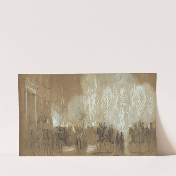 In front of McClellans house (1861) by Alfred Rudolph Waud