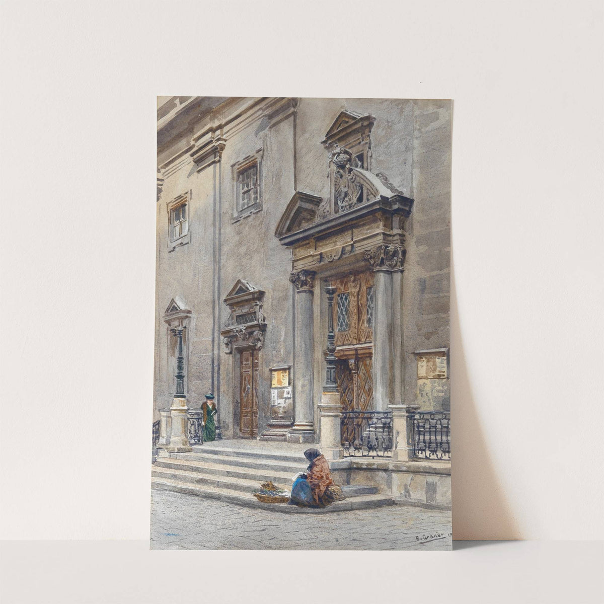 In front of the Jesuit church in Vienna by Ernst Graner