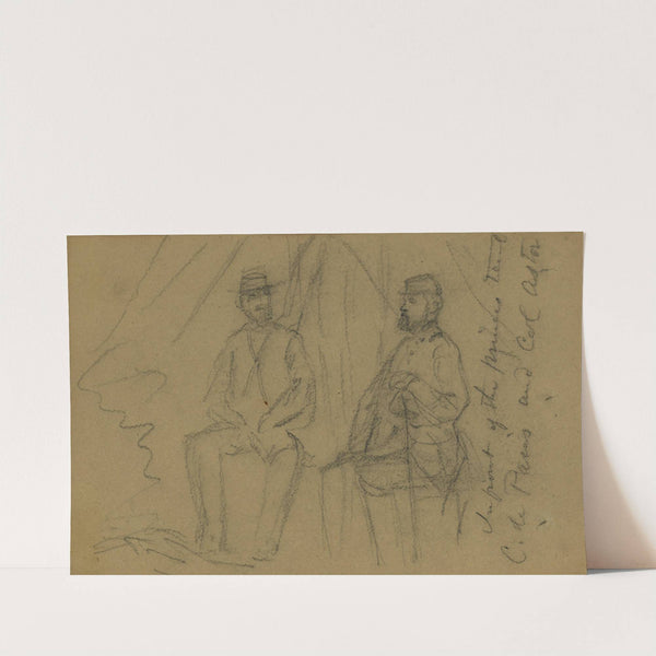 In front of the princes tent, C. de Paris and Col. Astor by Alfred Rudolph Waud
