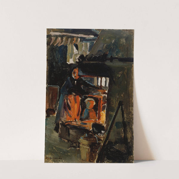 In Front Of The Stove, Inside The Living Room (1887) by Akseli Gallen-Kallela