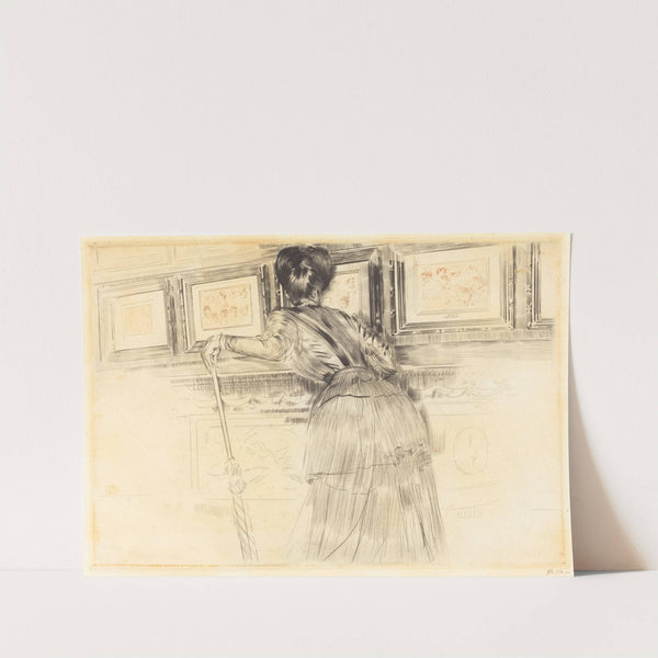 In Front of the Watteaus in the Louvre (circa 1895) by Paul César Helleu