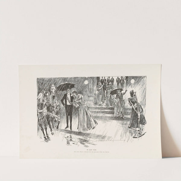 In leap year – The ladies calling carriages for the gentlemen after the theatre (1896) by Charles Dana Gibson