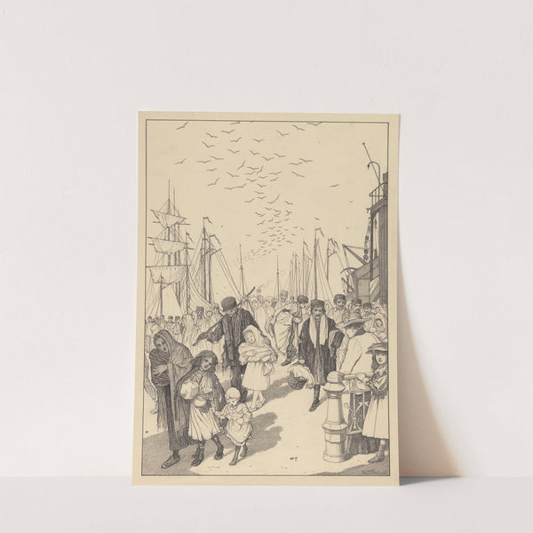 In lompen geklede figuren op een kade by Willem Pothast