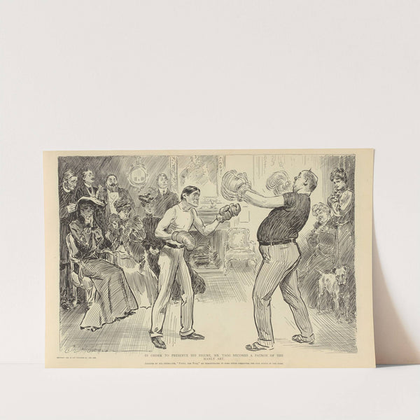 In order to preserve his figure, Mr. Tagg becomes a patron of the manly art (1900-1905) by Charles Dana Gibson