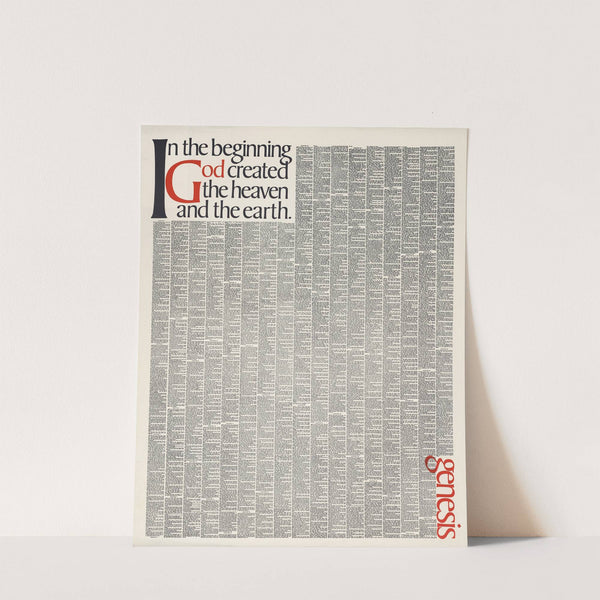 In the beginning God created the heaven and the earth. Genesis by Herb Lubalin