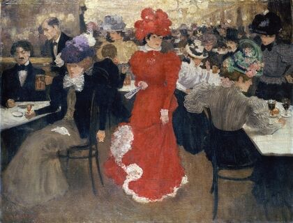 In the Café d’Harcourt in Paris