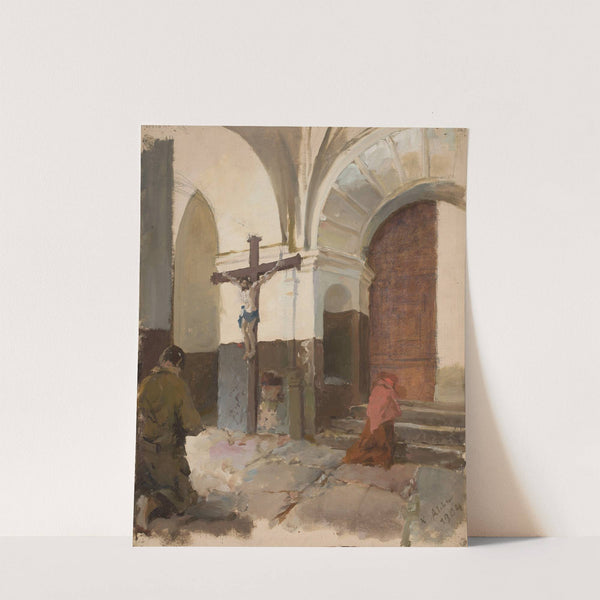 In the church porch (1904) by Kazimierz Alchimowicz