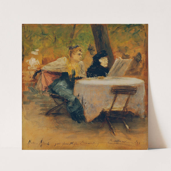 In The Garden Restaurant by Josef Engelhart