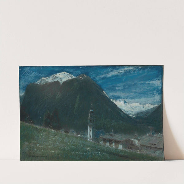 In The Moonlight, Pontresina, Engadine, Switzerland by Albert Goodwin