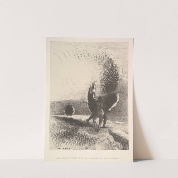 In the shadow of the wing, the black creature bit by Odilon Redon