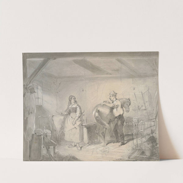 In the Stables I. by Friedrich Carl von Scheidlin