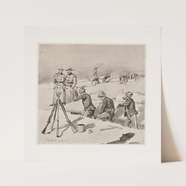In the trenches at Pine Ridge (1891) by Frederic Remington
