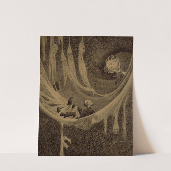 In the web by Theodor Kittelsen